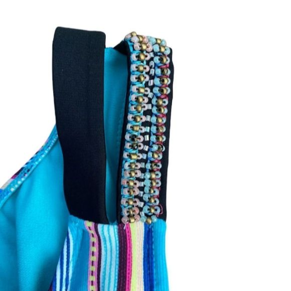 TIME AND TRU • Striped Beaded 2pc Bikini - Picture 5 of 6